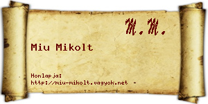 Miu Mikolt névjegykártya